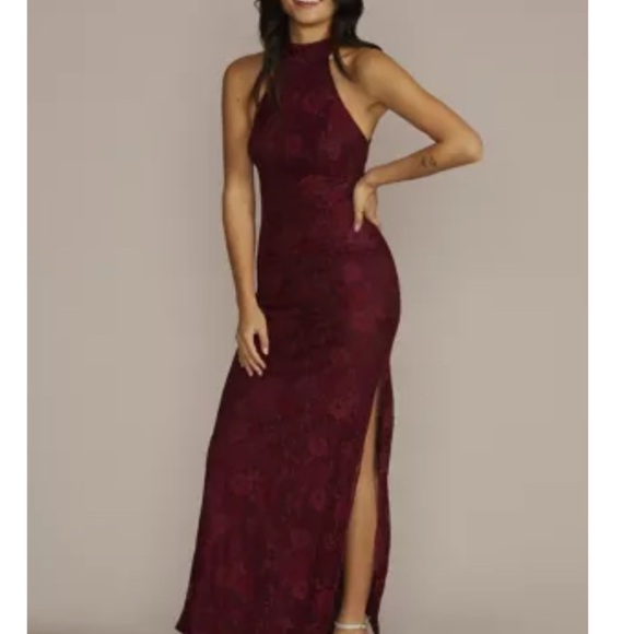 David's Bridal Dresses & Skirts - NWT David's Bridal Burgundy Lace Maxi Dress